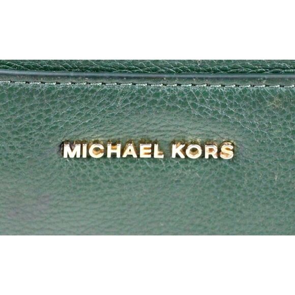 Michael Kors GREEN GENUINE LEATHER THREE COMPARTMENTS SHOULDER BAG TOTE HANDBAG - Picture 2 of 15